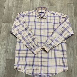 Mens Burberry London Plaid Button Down‎ Designer Dress Casual Shirt